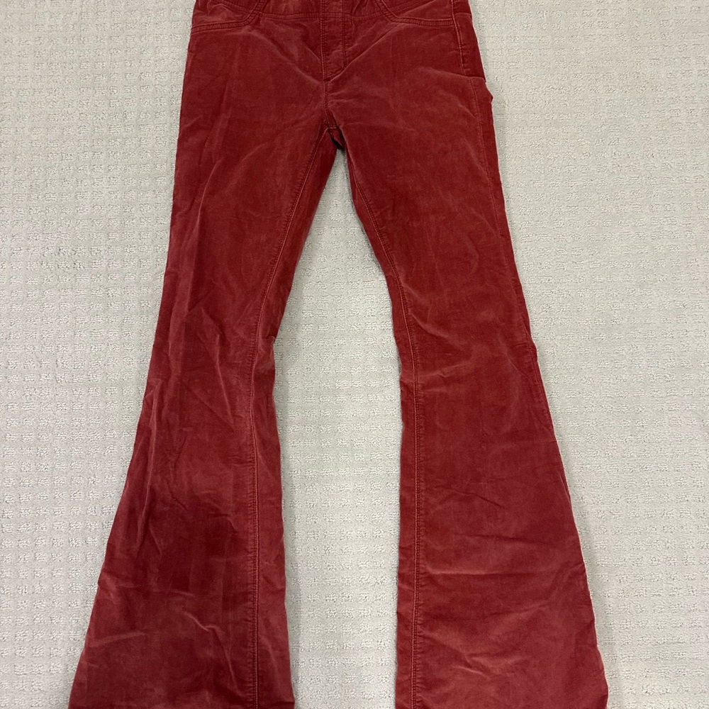 Free People Burgundy Flare Pants